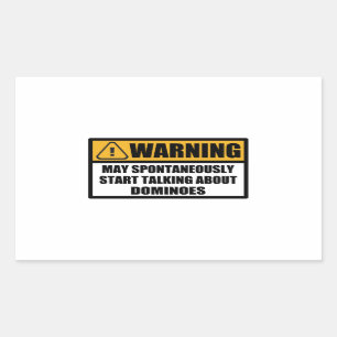 Sticker Rectangulaire Drôle Dominoes Joueur Spontanément Avertissement C