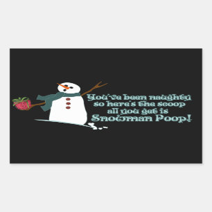 Sticker Rectangulaire Dunette de bonhomme de neige