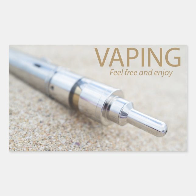 Sticker Rectangulaire E-cig et vapeurs (Devant)