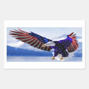 Sticker Rectangulaire Eagle américain