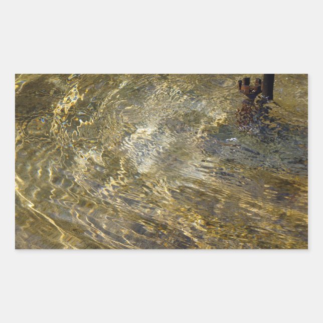 Sticker Rectangulaire Eau fontaine d'or (Devant)
