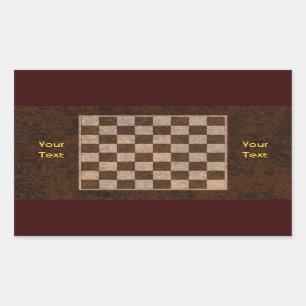 Sticker Rectangulaire Échecs, Checkers, Dessins et objets Nom de la Comm