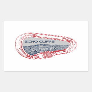 Sticker Rectangulaire Echo Cliffs California Rock Escalade Carabiner