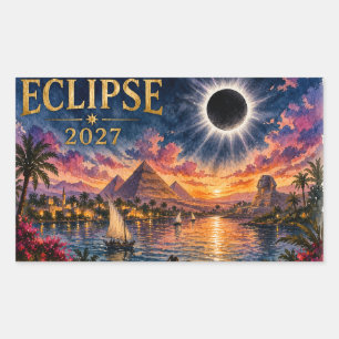 Sticker Rectangulaire Éclipse solaire totale de 2027 en Égypte
