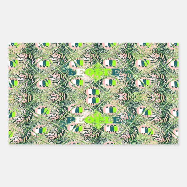 Sticker Rectangulaire Eco Africa Motif - Art Africain Inspiré Par La Nat (Devant)