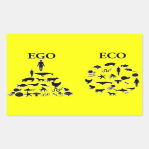 Sticker Rectangulaire Eco contre Ego