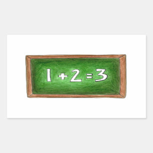 Sticker Rectangulaire École verte Chalkboard Ardoise Classe de mathémati