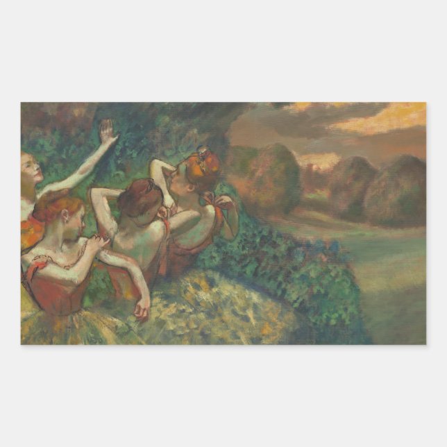 Sticker Rectangulaire Edgar Degas Quatre Danseurs Impressionniste (Devant)