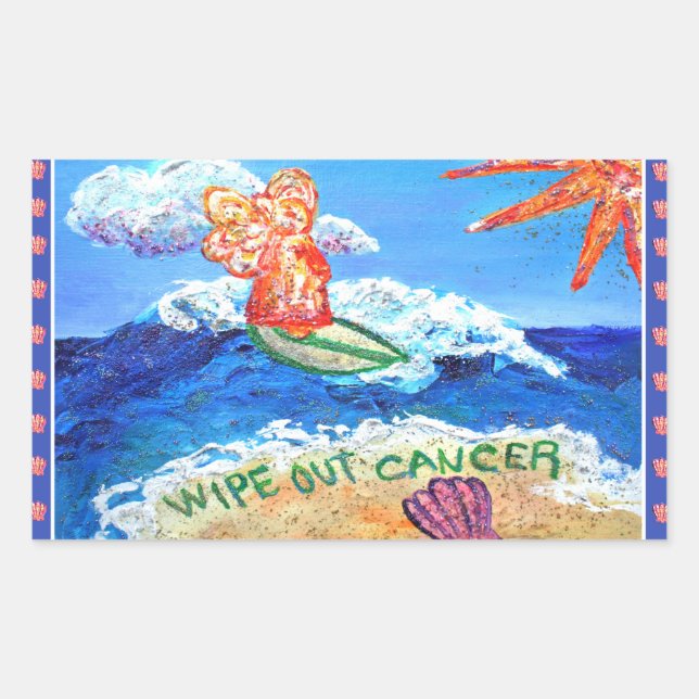Sticker Rectangulaire Effacer l'indicateur de cancer (Devant)
