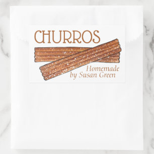Sticker Rectangulaire Églises Frites Maison Pâtisserie Churro Fabriquée