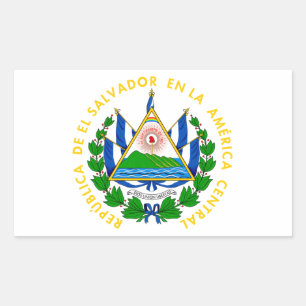 Sticker Rectangulaire El Salvador - emblème/drapeau/armoiries/symbole