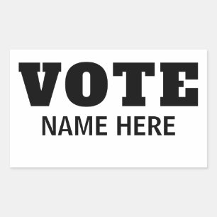 STICKER RECTANGULAIRE ÉLECTEURS DE VOTE PERSONNALISÉS CANDIDATS