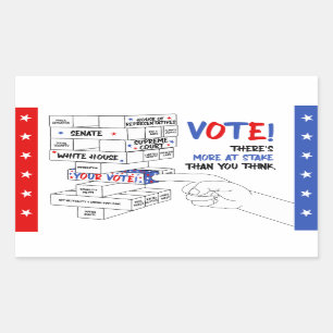 Sticker Rectangulaire Élection Blocage Tour Plus à l'oeuvre Progrès