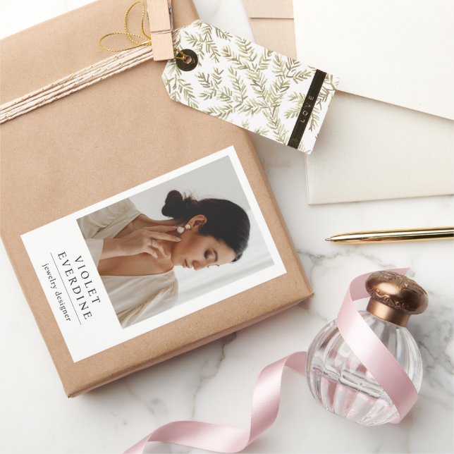 Sticker Rectangulaire Elégant Design de bijoux moderne photo (Cadeaux)