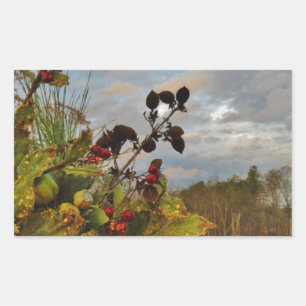 Sticker Rectangulaire Elegant Holly Christmas,