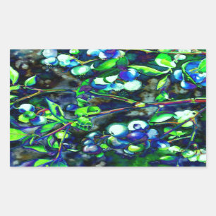 Sticker Rectangulaire Elégante moody blueberry aquarelle peinture