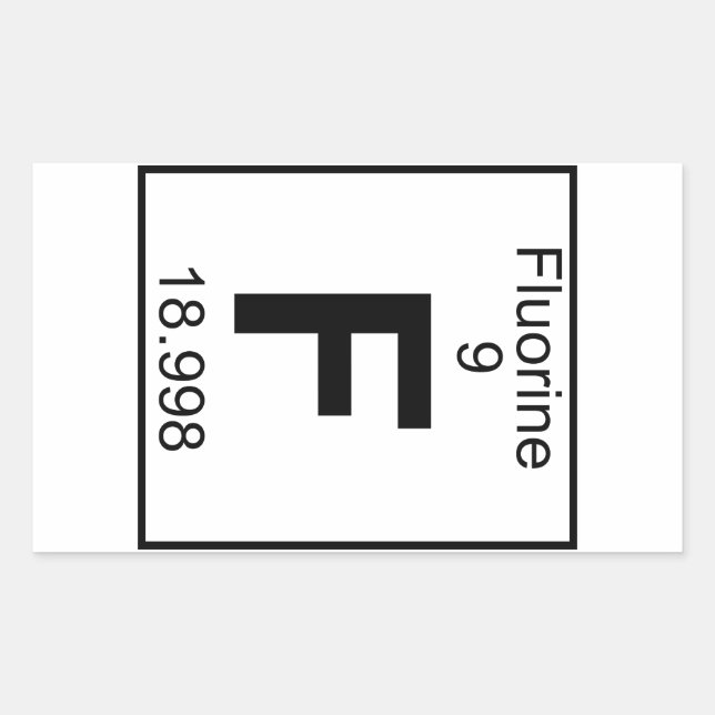 Sticker Rectangulaire Élément 009 - F - Fluorine (complet) (Devant)