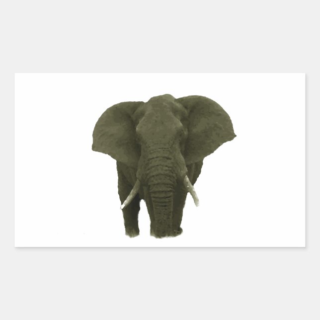 Sticker Rectangulaire Eléphant africain (Devant)
