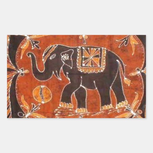 Sticker Rectangulaire Elephant Batik (Devant)