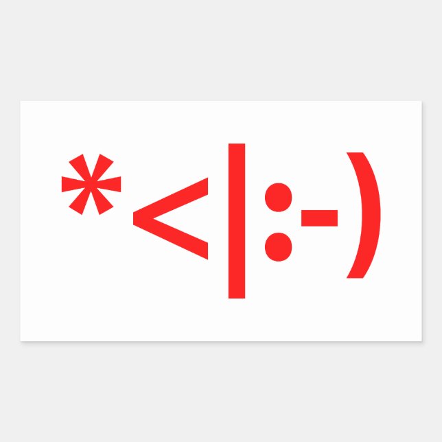 Sticker Rectangulaire Elfe de Noël Emoticon Xmas ASCII Texte Art (Devant)