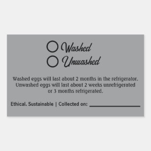 Sticker Rectangulaire Emballage de carton d'oeufs de poule lavés non lav