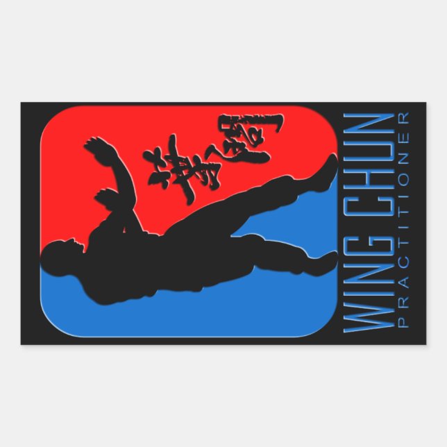 Sticker Rectangulaire Emblème Wing Chun "Praticien" (Devant)