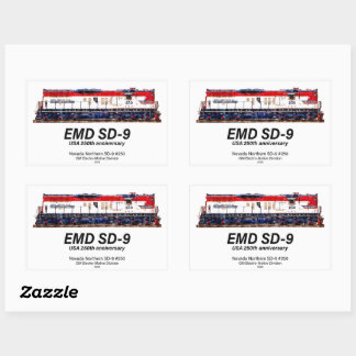 Sticker Rectangulaire EMD SD-9 USA 250th Anniversary Heritage Locomotive