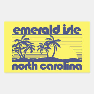 Sticker Rectangulaire Emerald Isle, Caroline du Nord