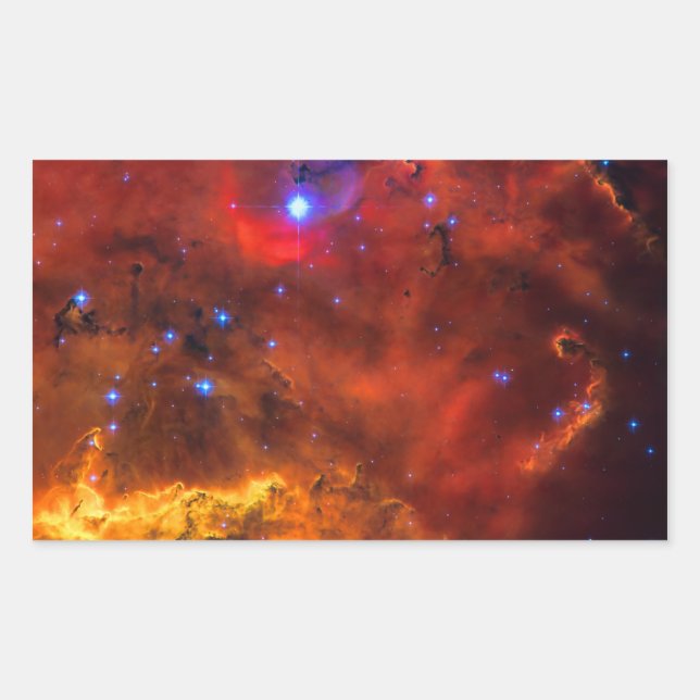 Sticker Rectangulaire Émission Nebula NGC 2467 en Constellation Puppis (Devant)