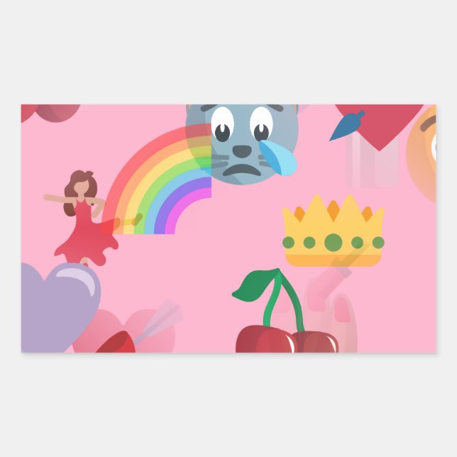 Sticker Rectangulaire emoji fille (Devant)