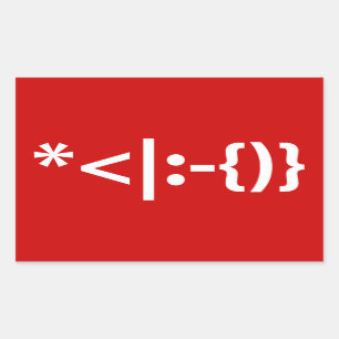 Sticker Rectangulaire Émoticône de Noël au Père Noël