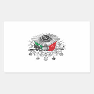 Sticker Rectangulaire Empire ottoman Grayscale Coat of Arms
