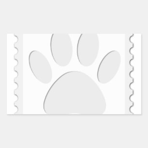 Sticker Rectangulaire Empreinte de patte de chien coupé