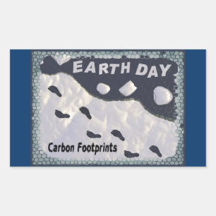 Sticker Rectangulaire Empreintes Carbone
