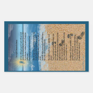 Sticker Rectangulaire Empreintes de pas dans le sable