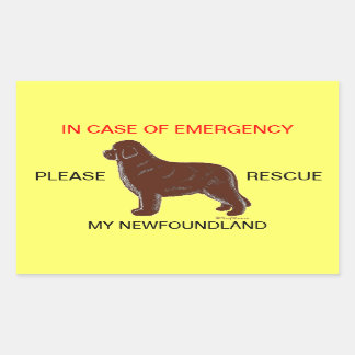 Sticker Rectangulaire En Coque d'urgence Sécurité des chiens de Terre-Ne