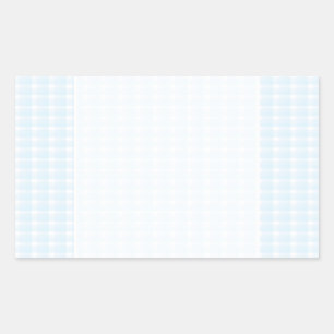 Sticker Rectangulaire en vichy vérifier le motif. Bleu pâle et Blanc.