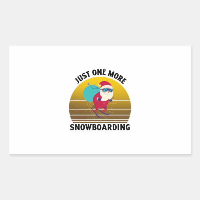 Sticker Rectangulaire Encore un snowboard père Noël (Devant)