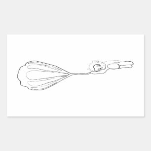 Sticker Rectangulaire encre de montgolfière singe