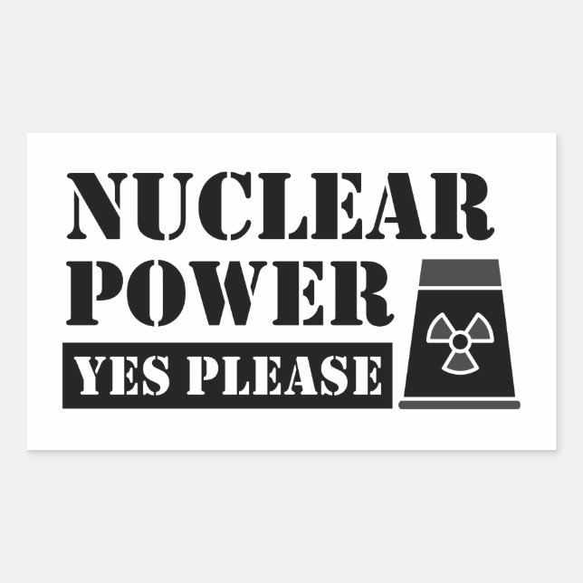 Sticker Rectangulaire Énergie nucléaire Oui Veuillez faire une déclarati (Devant)