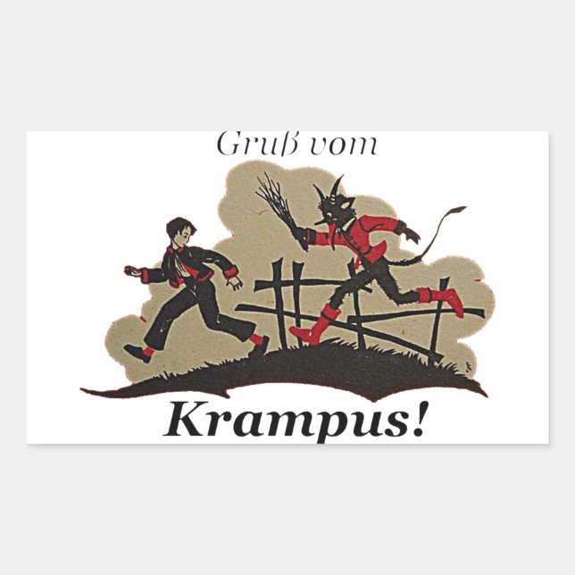 Sticker Rectangulaire Enfant de chasses de Krampus (Devant)