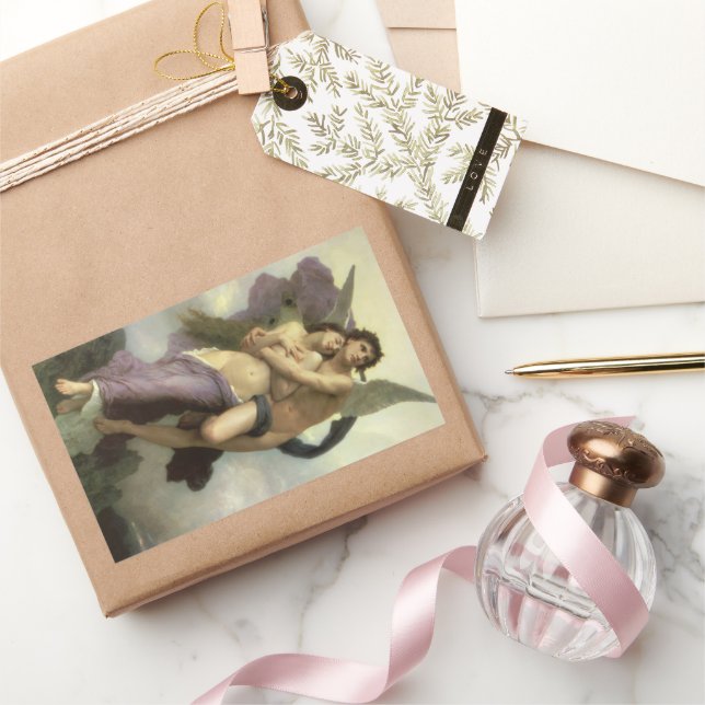 Sticker Rectangulaire Enlèvement de Psyché par Bouguereau (Cadeaux)
