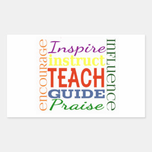 Sticker Rectangulaire Enseignant Mot Photo Enseignants École Enfants