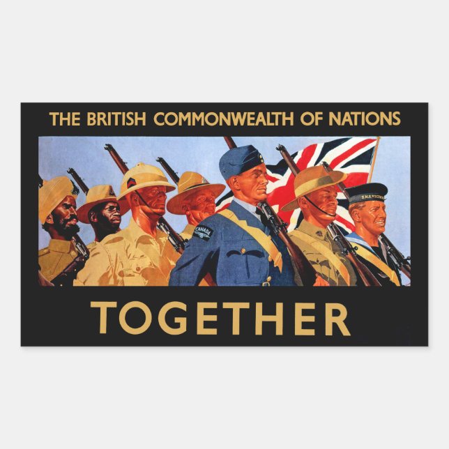 Sticker Rectangulaire Ensemble ~ Le Commonwealth britannique des Nations (Devant)