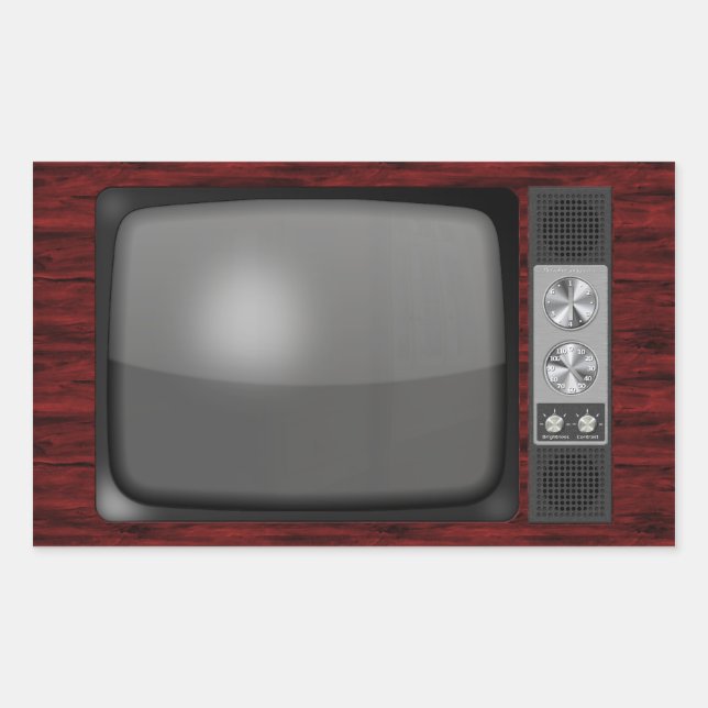 Sticker Rectangulaire Ensemble TV Vintage rétro (Devant)
