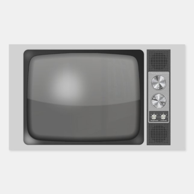 Sticker Rectangulaire Ensemble TV Vintage rétro (Devant)