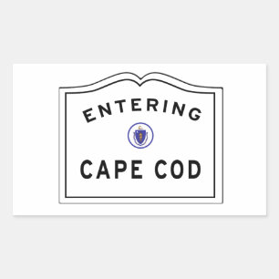 Sticker Rectangulaire Entrée Cape Cod Massachusetts Connexion Bienvenue 
