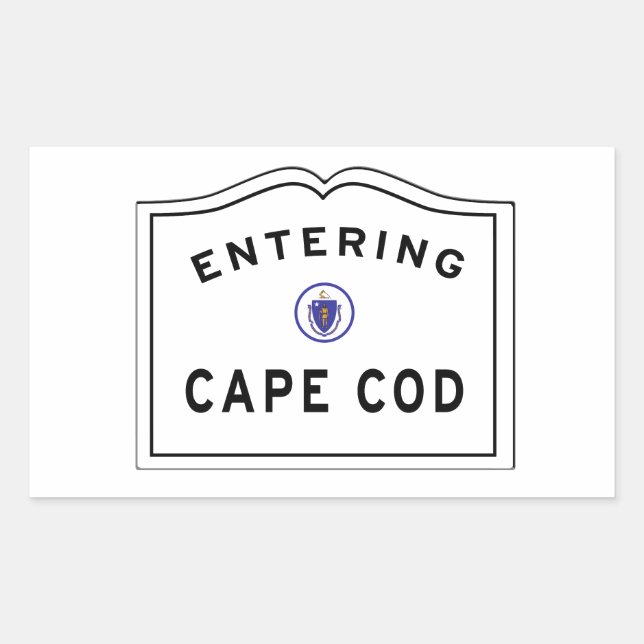 Sticker Rectangulaire Entrée Cape Cod Massachusetts Connexion Bienvenue  (Devant)