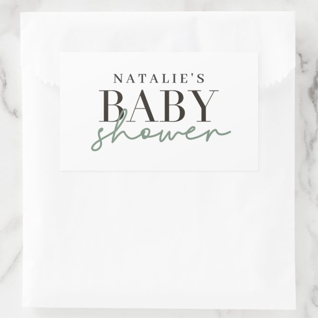 Sticker Rectangulaire Envelo de baby shower moderne de cerf d'eucalyptus (Sac)