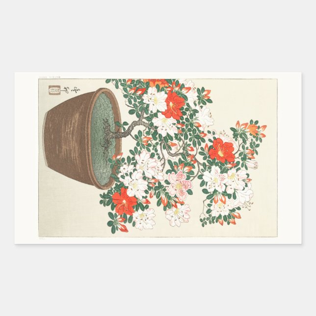 STICKER RECTANGULAIRE ENVELOPE SEAL : BLOC DE BOIS JAPONAIS : OHARA KOSO (Devant)